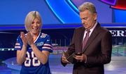 Buffalo Bills "superfan" Jill Prince of Allegany, N.Y., appears with Pat Sajak on "Wheel of Fortune" Tuesday, Feb. 6, 2024. (Video still)