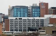The outside of Upstate University Hospital and Golisano Children's Hospital are seen in a file photo.