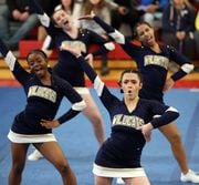 West Genesee performs at Baldwinsville’s “Bling it on” cheer competition at Baker High School, Baldwinsville, N.Y., Saturday January 20, 2024
(Scott Schild | sschild@syracuse.com)   

