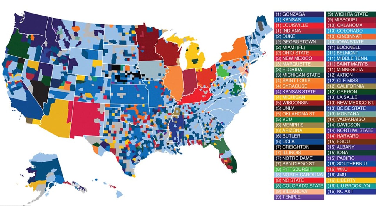 Kentucky Sports Fandom Map.