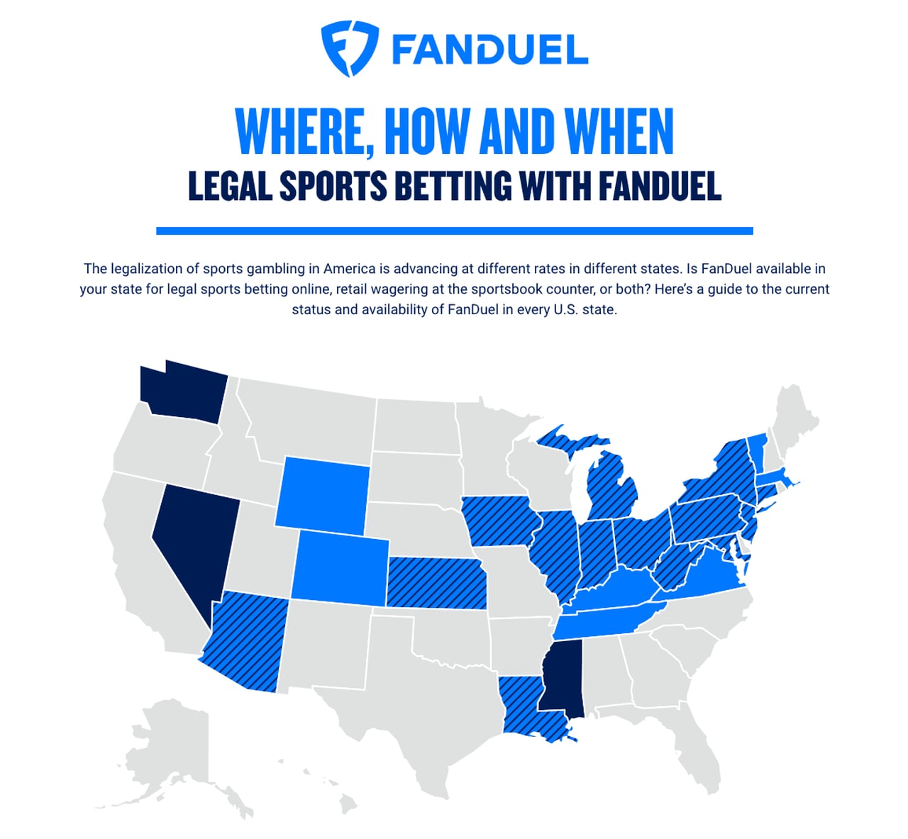 FanDuel Super Bowl Promo Code Eligibility Map.