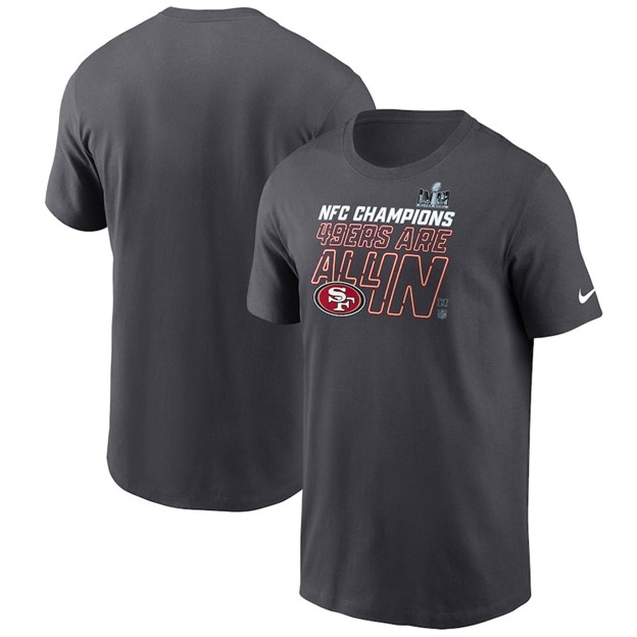 San Francisco 49ers Nike 2023 NFC Champions locker room T-shirt is $39.99 from Fanatics.